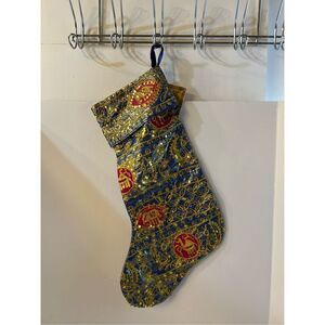 India Zari Christmas Stocking Bling gold 20"x7.5"